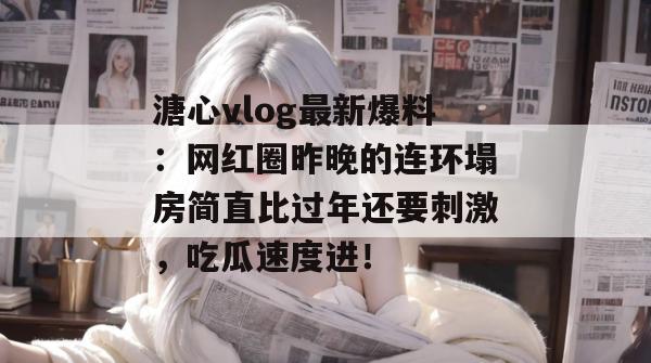 溏心vlog最新爆料：网红圈昨晚的连环塌房简直比过年还要刺激，吃瓜速度进！